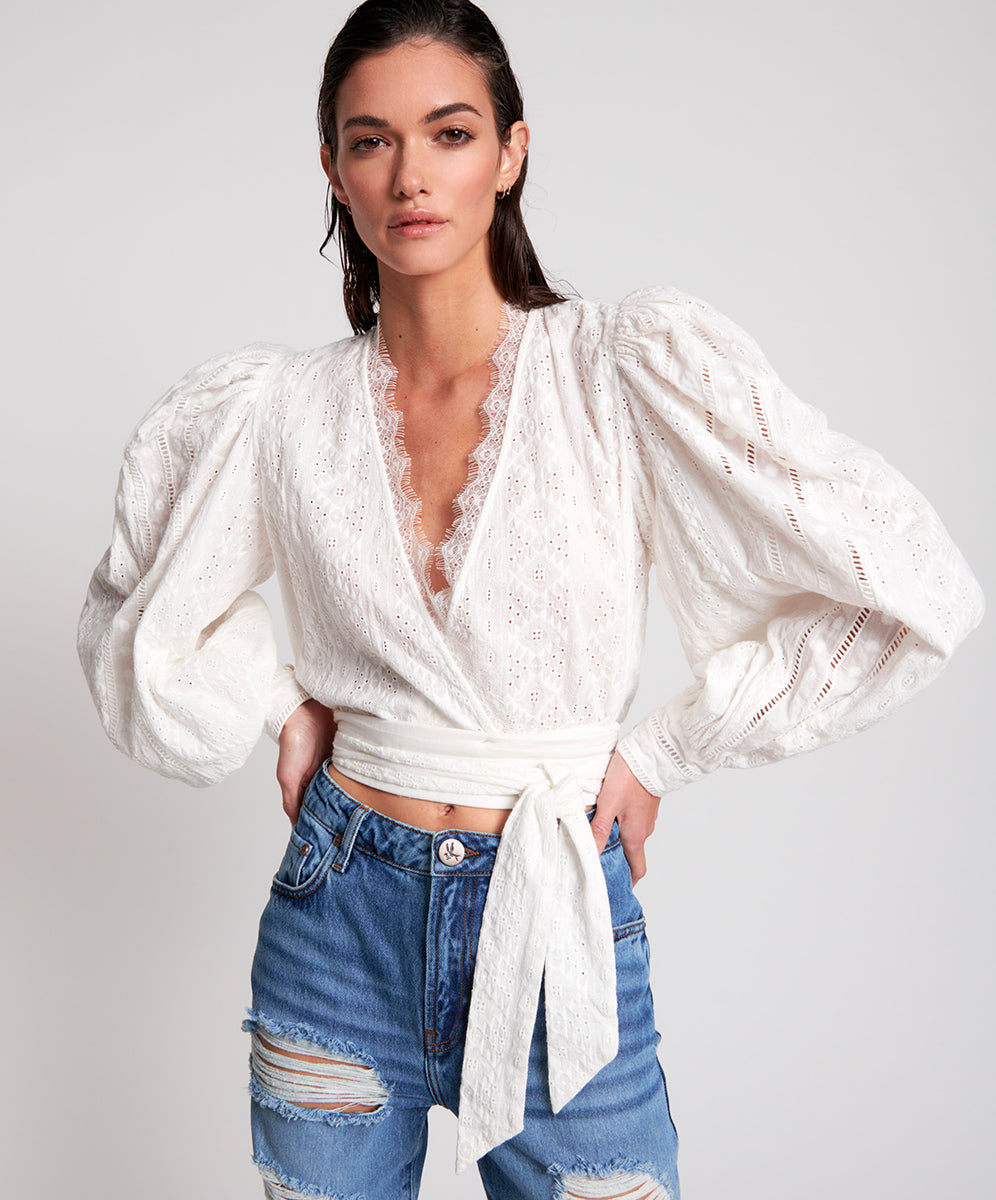 Products ETHEREAL COTTON WRAP TOP