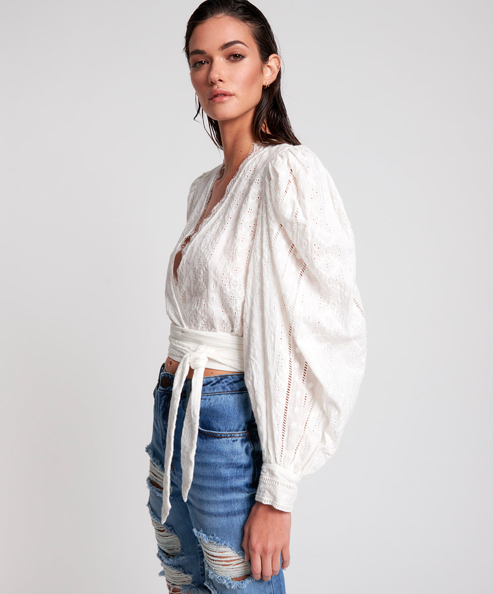 Products ETHEREAL COTTON WRAP TOP