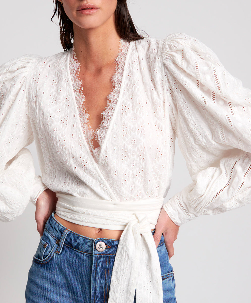 Products ETHEREAL COTTON WRAP TOP