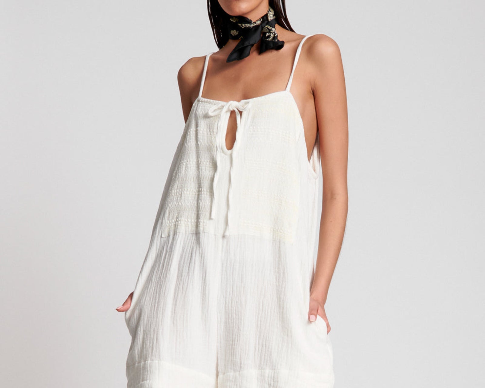 EMBROIDERD FISHERMAN CLOTH ISLAND PLAYSUIT