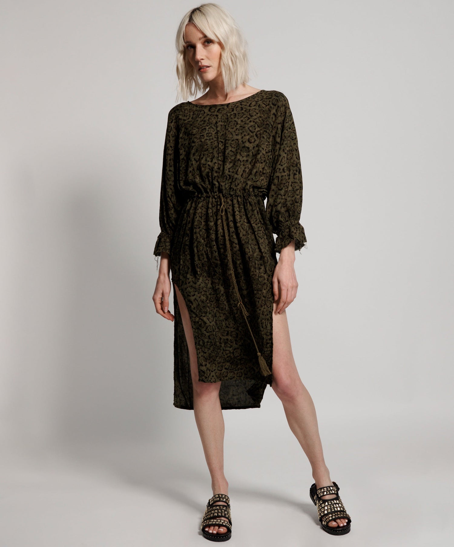 Products KHAKI LEOPARD TIE DYE SOCIETY CLUB DRESS