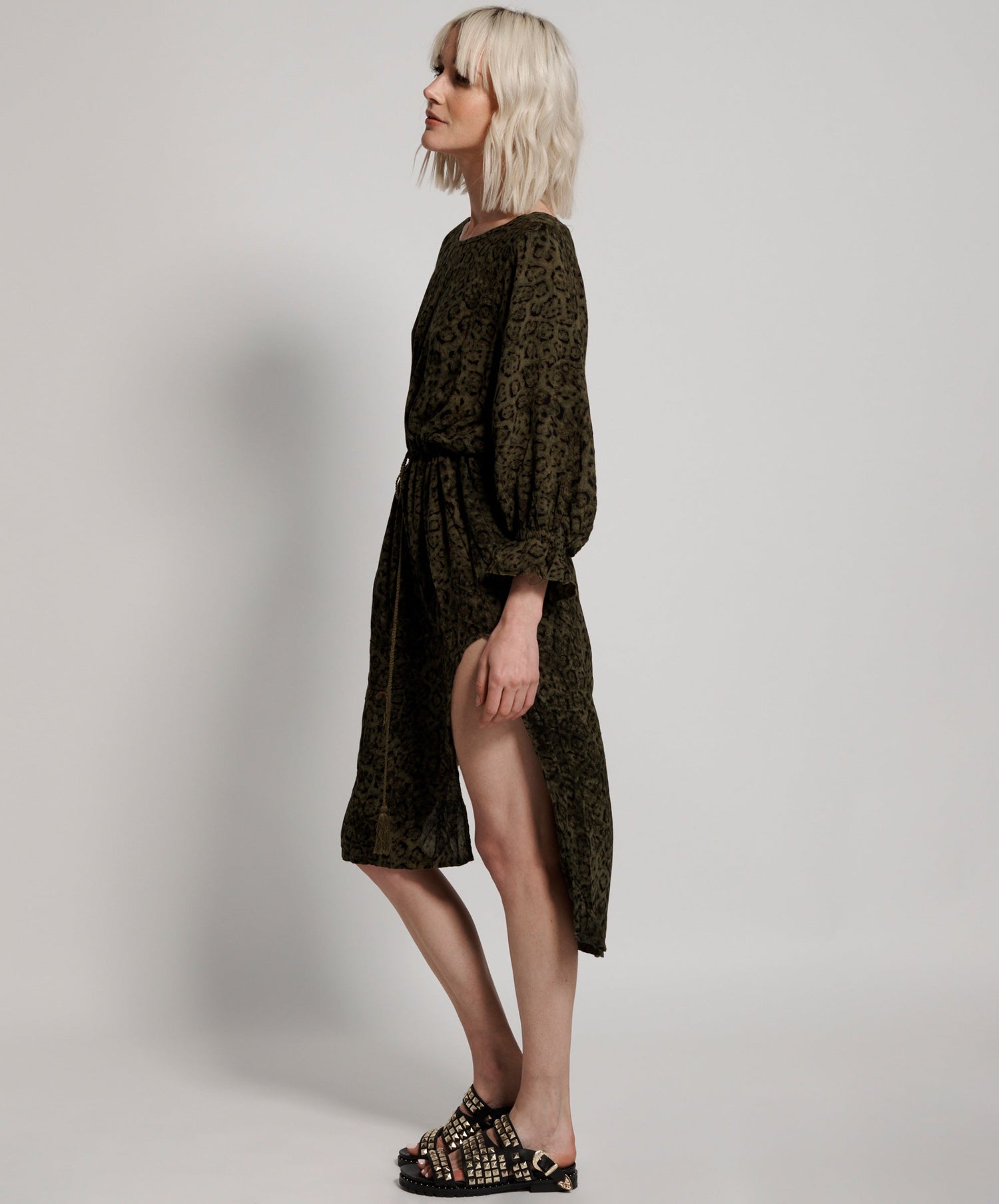 Products KHAKI LEOPARD TIE DYE SOCIETY CLUB DRESS