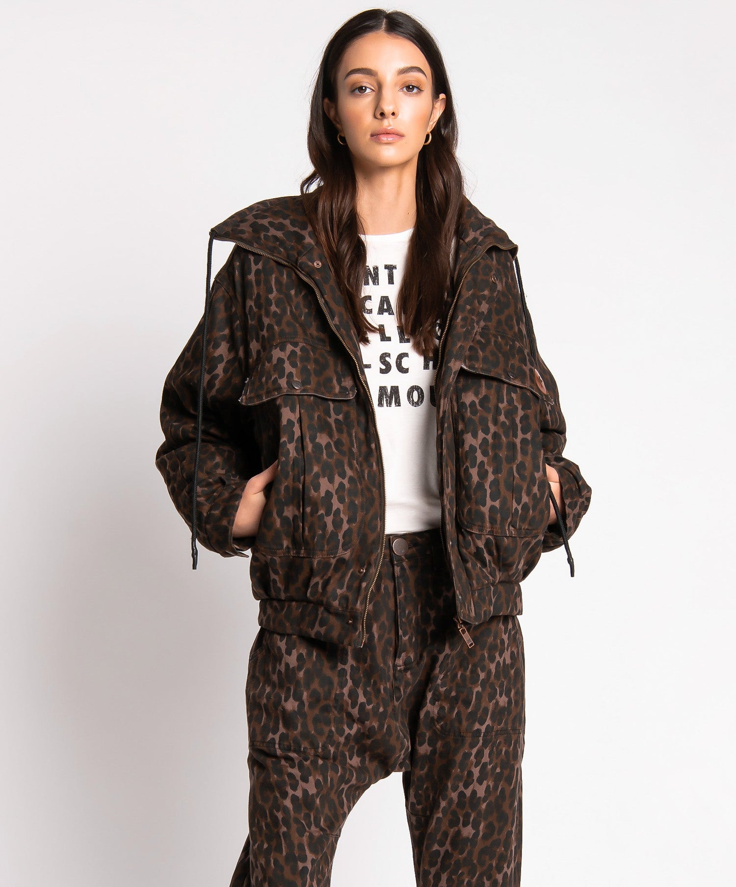 Products BRONZE LEOPARD PUFFA JACKET