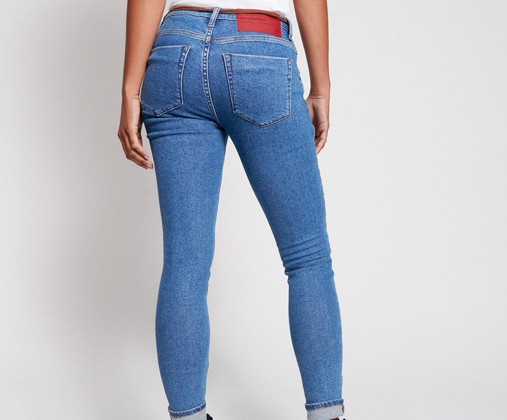 Freebirds High Waist Rigid Skinny Denim Jeans - Miami Blue