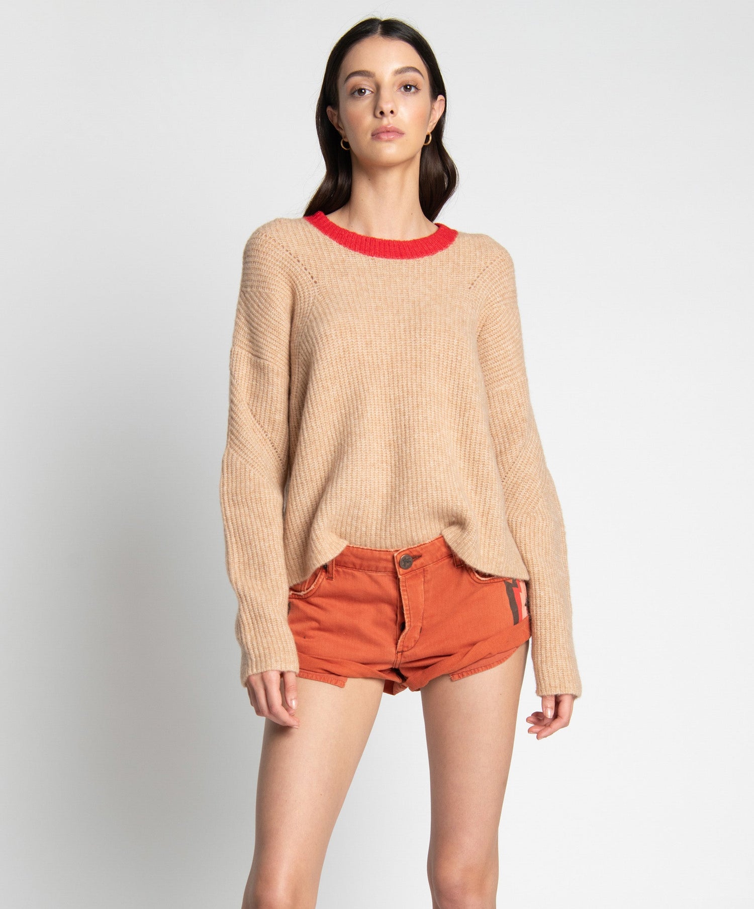 Products Bandits Low Waist Denim Shorts - Indian Arrow Orange