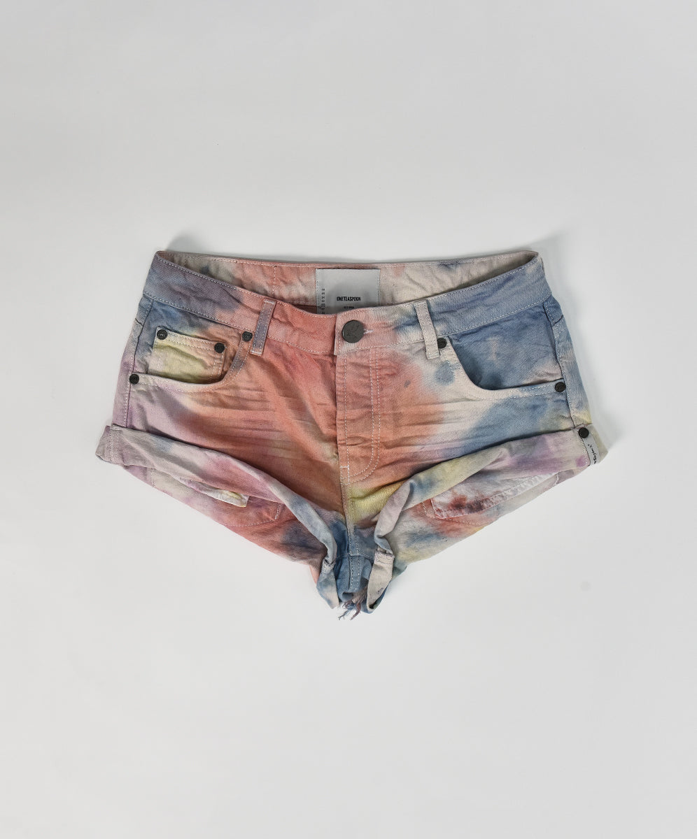 Products Bandits Low Waist Denim Shorts - Rainbow
