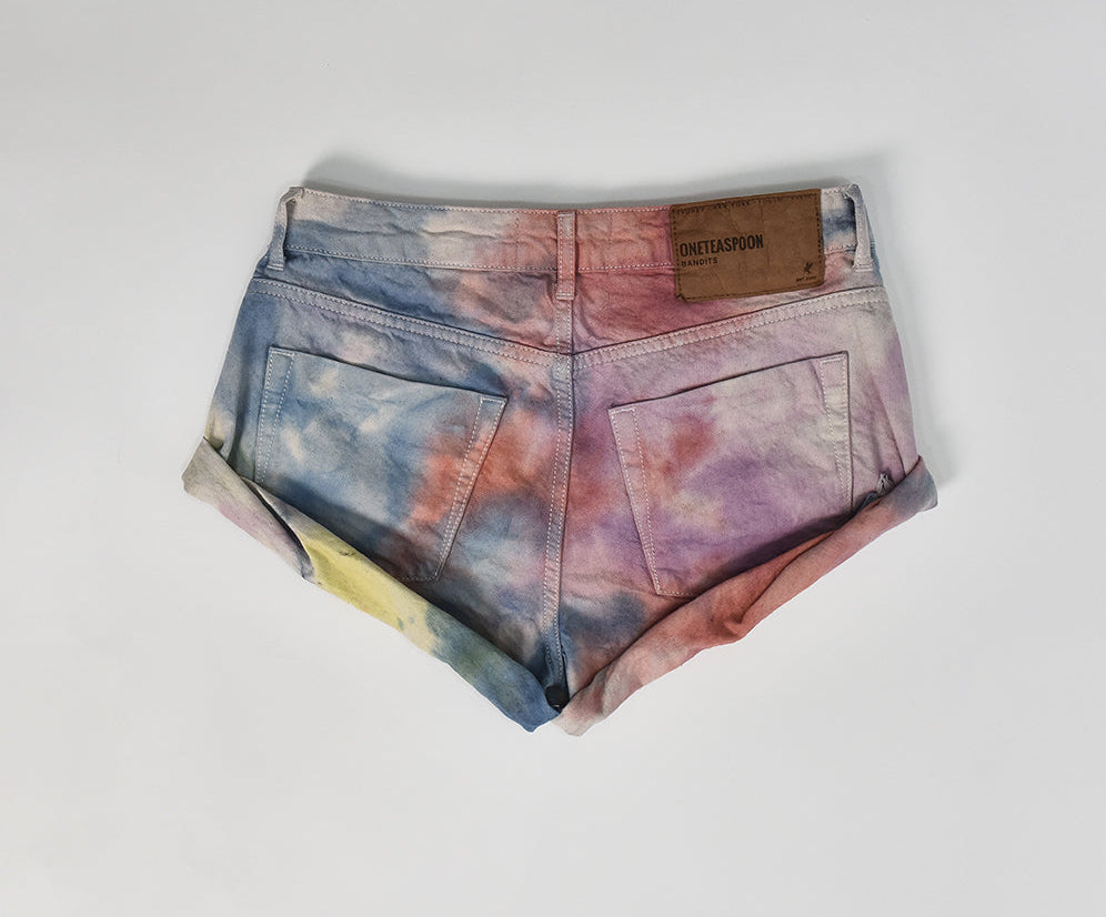 Bandits Low Waist Denim Shorts - Rainbow
