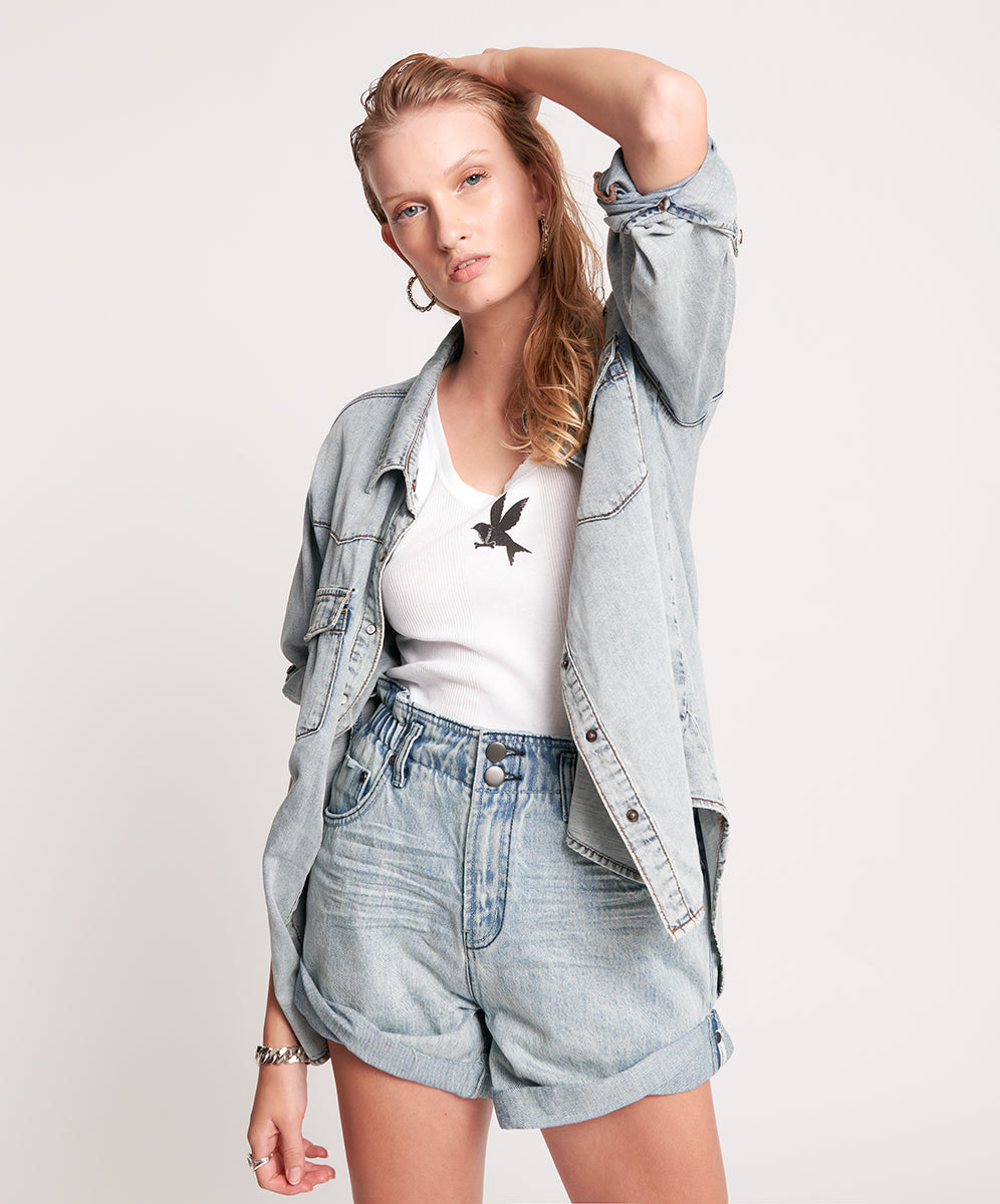 Last Stock SALTY DOG PIONEER HIGH WAIST VINTAGE FIT SHORT