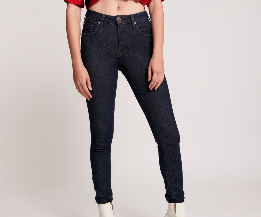 Freebirds Ii High Waist Stretch Skinny Denim Jeans - Raw Blue