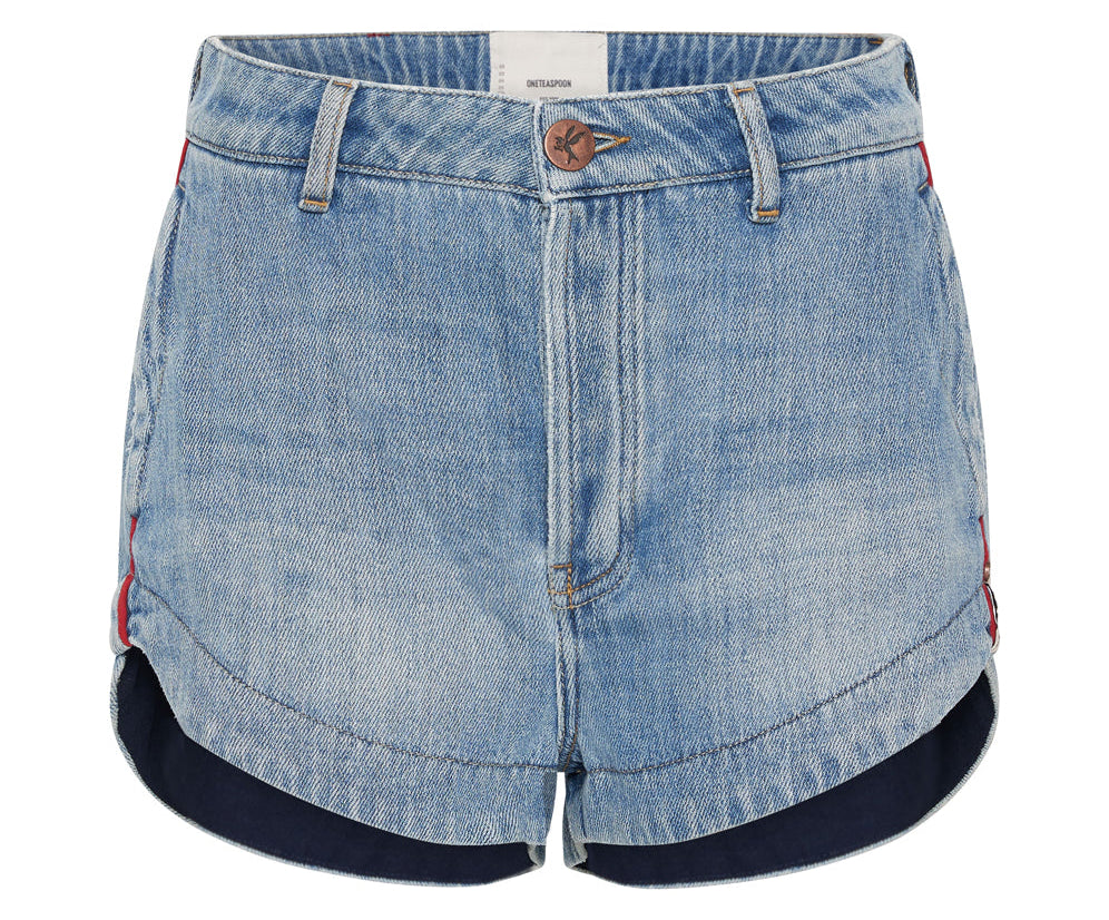 ASH BLUE TAILORED OUTLAWS MID LENGTH DENIM SHORT