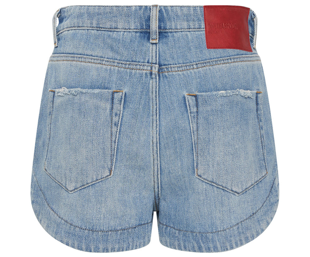 ASH BLUE TAILORED OUTLAWS MID LENGTH DENIM SHORT