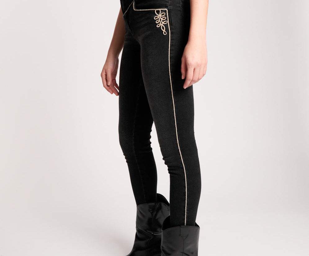 Preachers High Waist Skinny Stretch Denim Jeans - Sonic Black