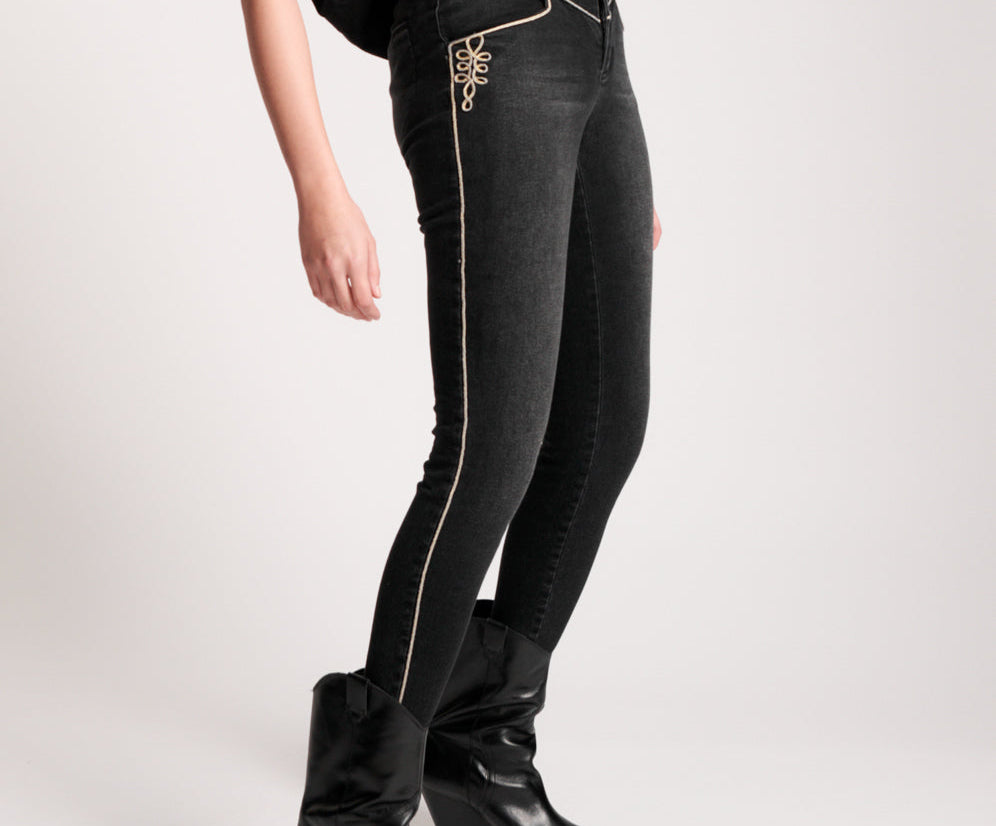 Preachers High Waist Skinny Stretch Denim Jeans - Sonic Black