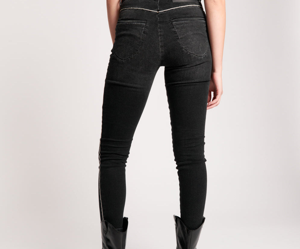 Preachers High Waist Skinny Stretch Denim Jeans - Sonic Black