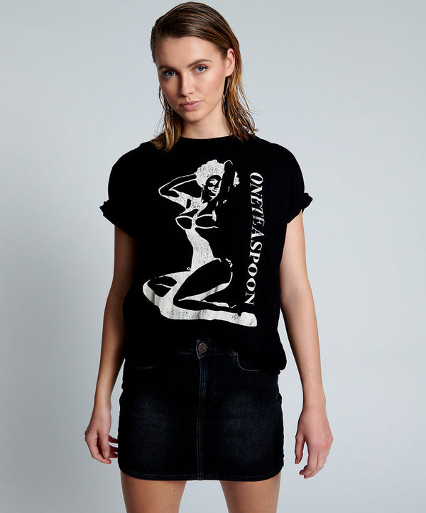 SONIC BLACK STRETCH 2020 MINI HIGH WAIST DENIM SKI