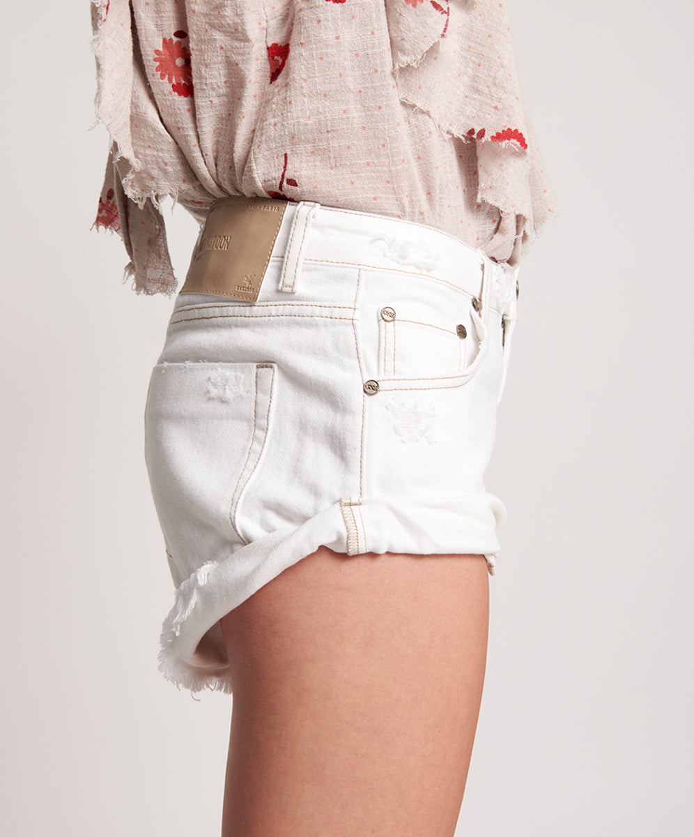 Products Bandits Low Waist Denim Shorts - Archived White Beauty