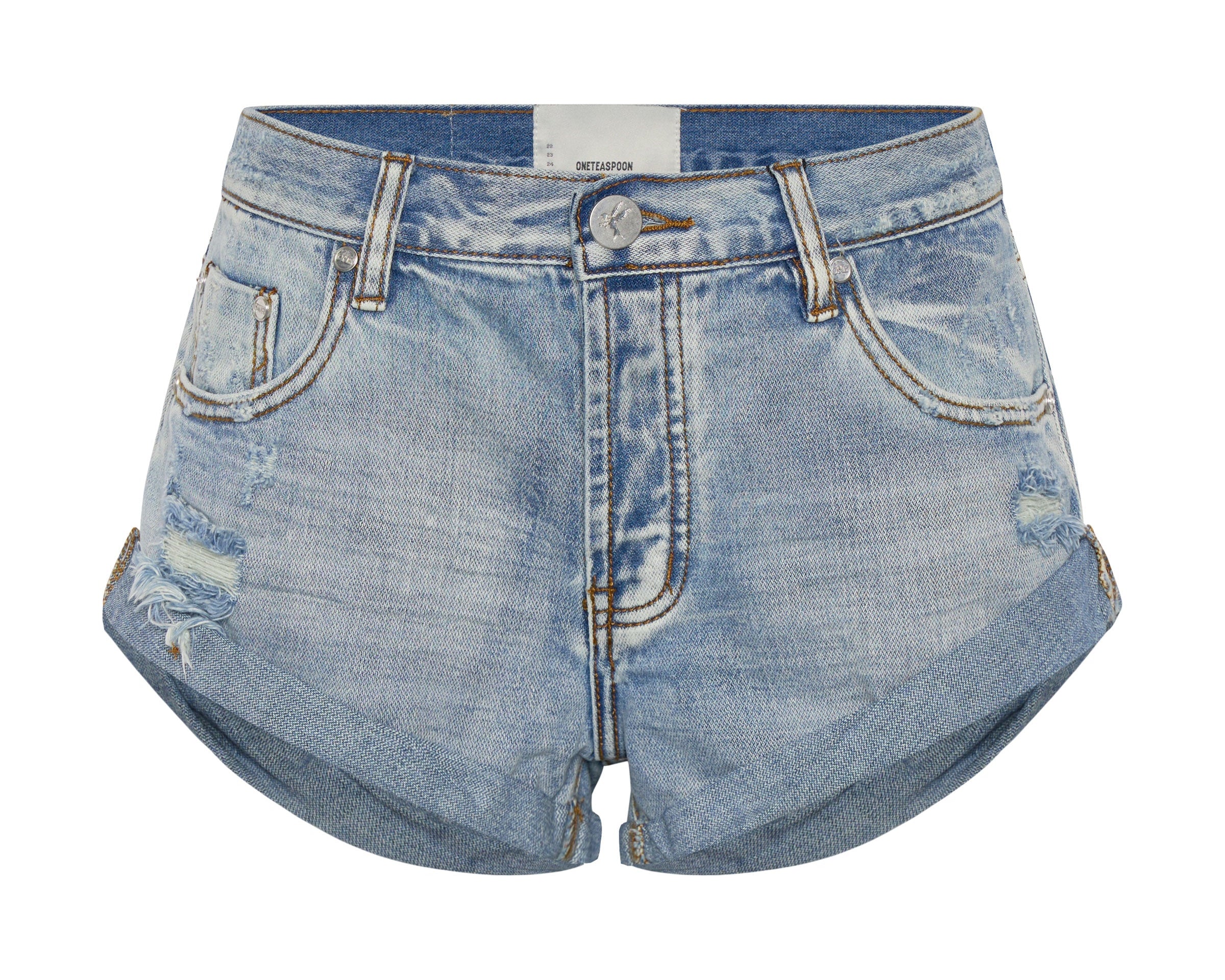 Bandits Low Waist Denim Shorts - Hendrixe Blue