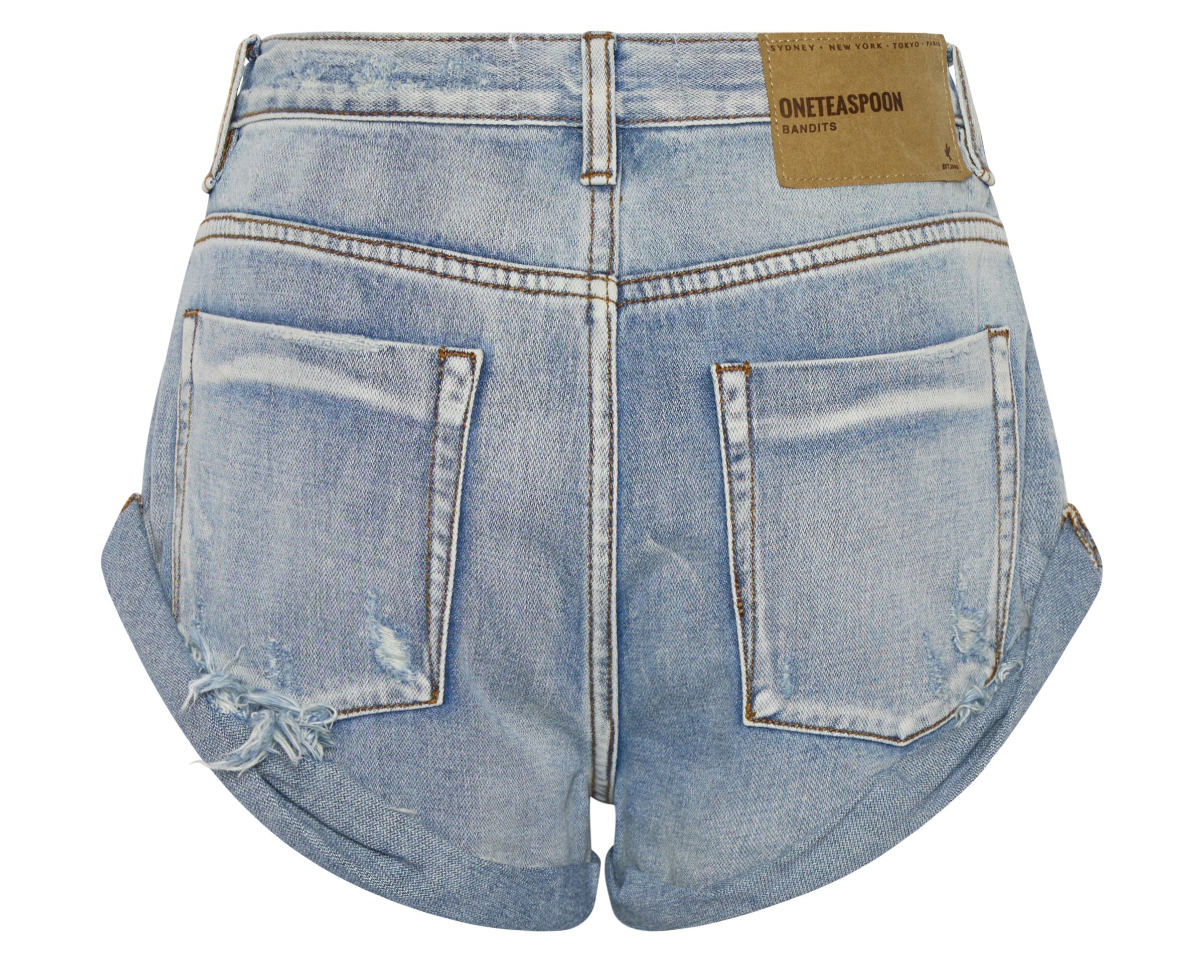Bandits Low Waist Denim Shorts - Hendrixe Blue
