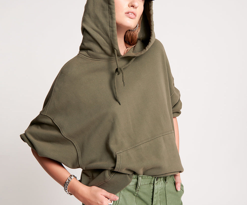 LIGHTNING BOLT KHAKI BATWING HOODY