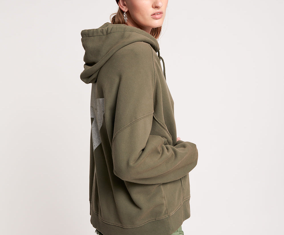 LIGHTNING BOLT KHAKI BATWING HOODY