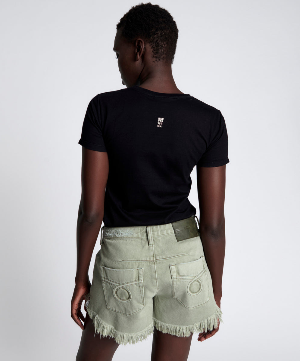 Products LE LOOP LE WOLVES MID LENGTH DENIM SHORTS