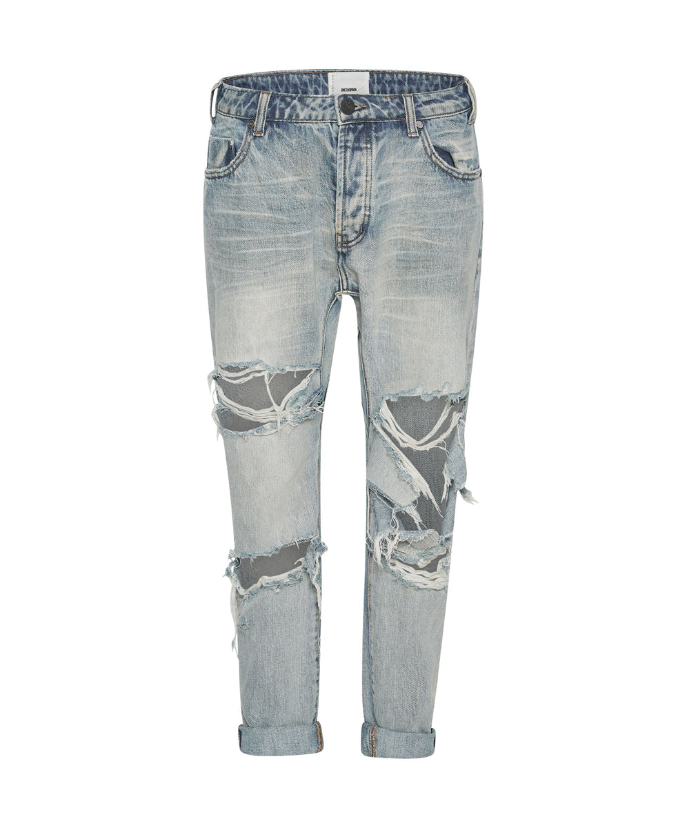 Products KANSAS BLUE TRASHED SAINTS BOYFRIEND JEANS