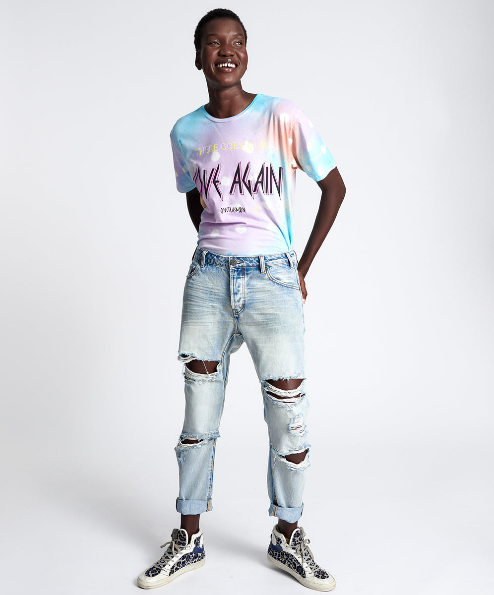 Products KANSAS BLUE TRASHED SAINTS BOYFRIEND JEANS