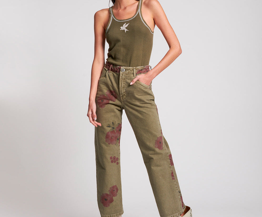 WORN KHAKI BOWER BIRD SINGLET