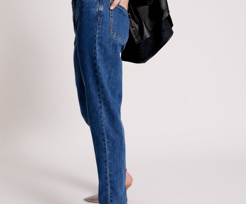 Legends High Waist Straight Leg Denim Jeans - Rodeo Blue