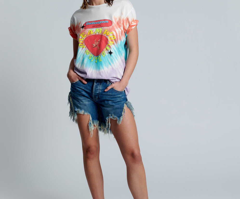 RODEO BLUE FRANKIES LONG LENGTH DENIM SHORTS BLUE