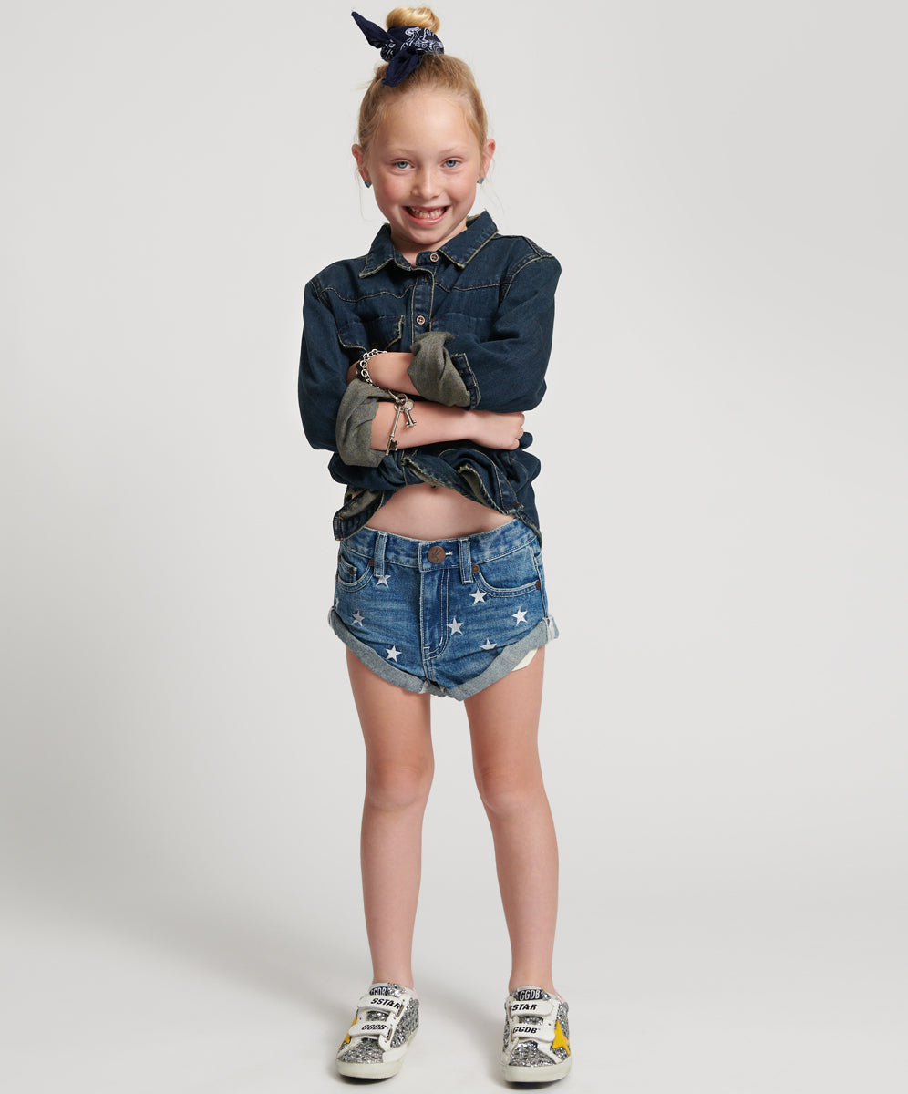 Products Kids Bandits Low Waist Denim Shorts - Super Khaki