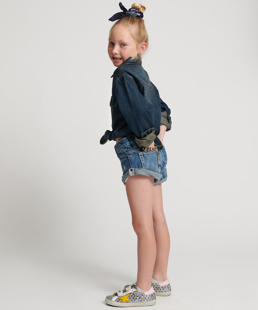 Products Kids Bandits Low Waist Denim Shorts - Super Khaki