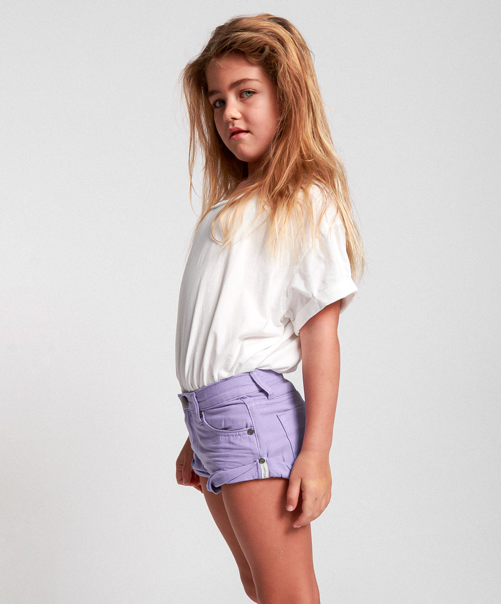 Products Kids Bandits Low Waist Denim Shorts - Purple Dove