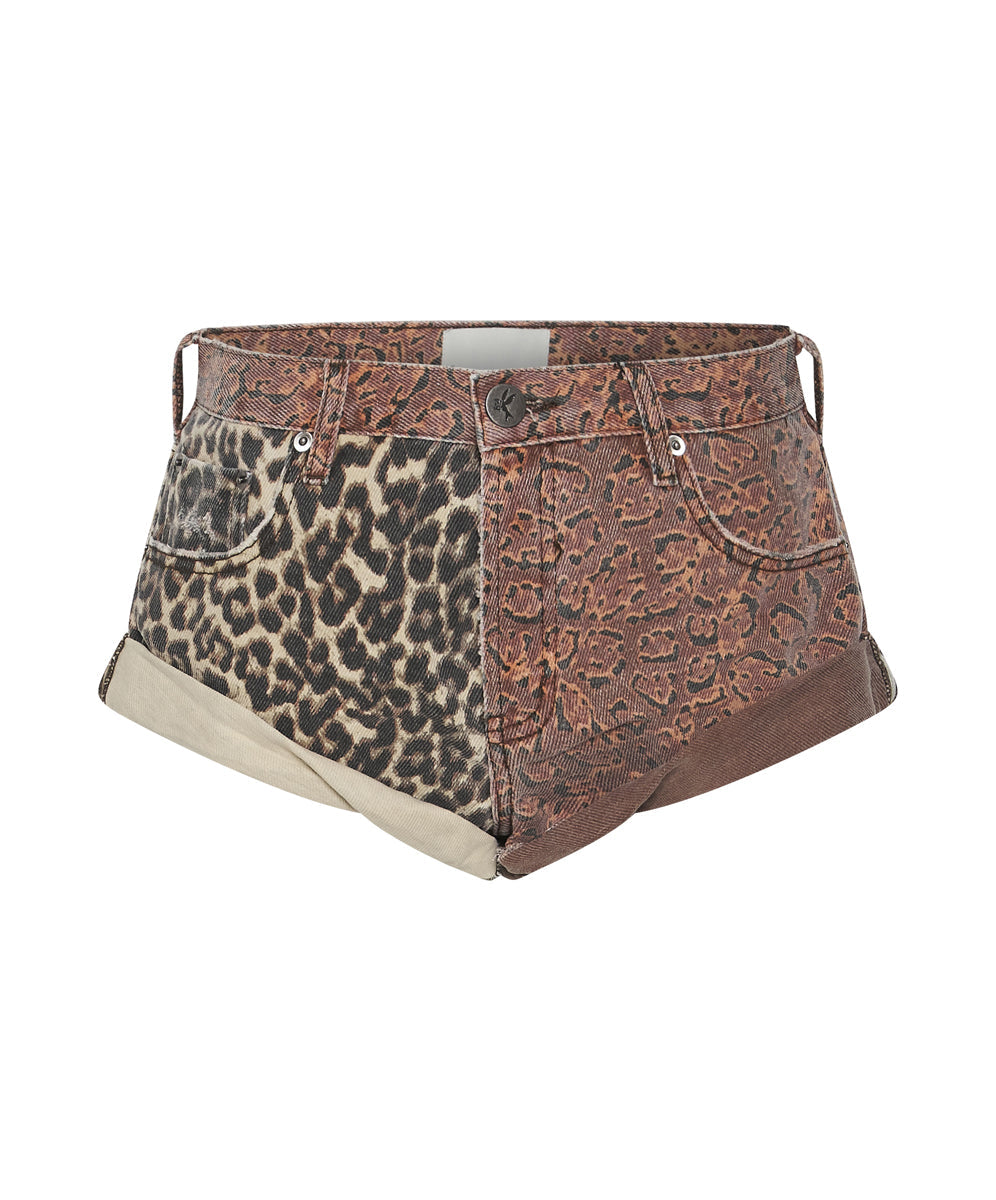 Products Bandits Low Waist Denim Shorts - Animal Saga Print