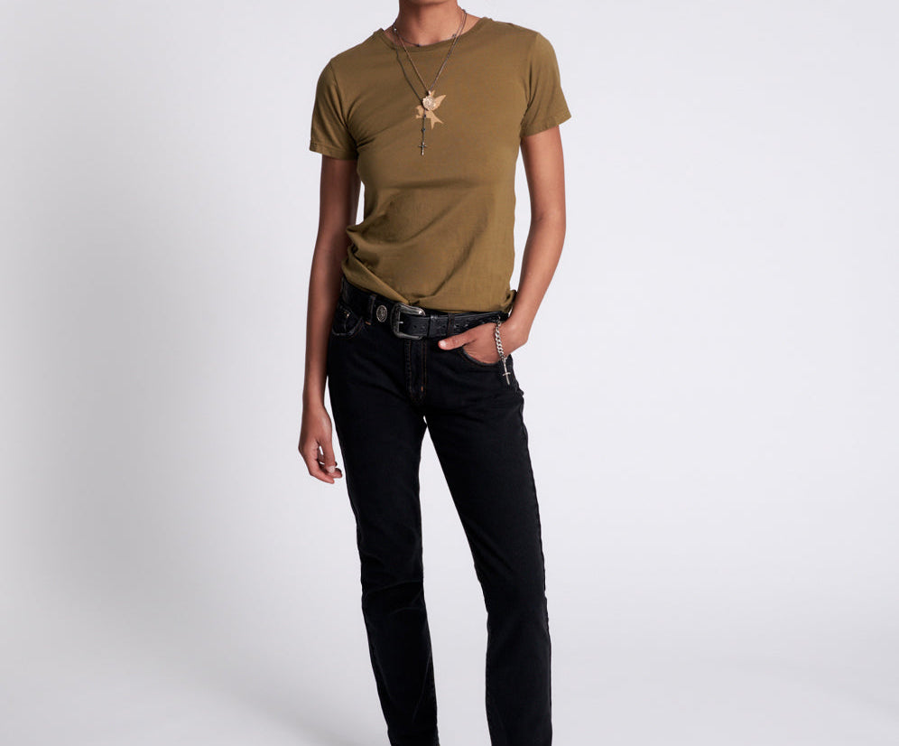 Awesome Baggies High Waist Straight Leg Denim Jeans - Worn Black