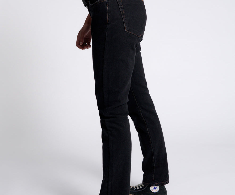 Awesome Baggies High Waist Straight Leg Denim Jeans - Worn Black
