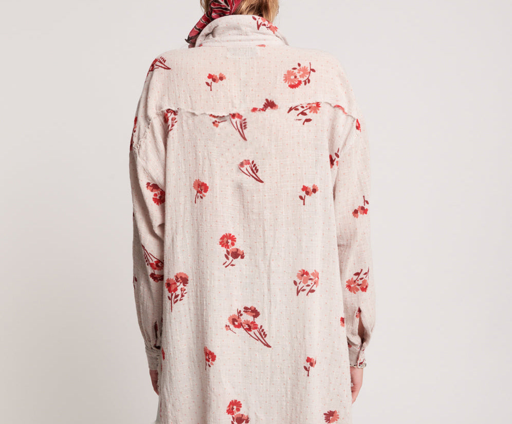 WESTERN ROSE LONGLINE SHIRT