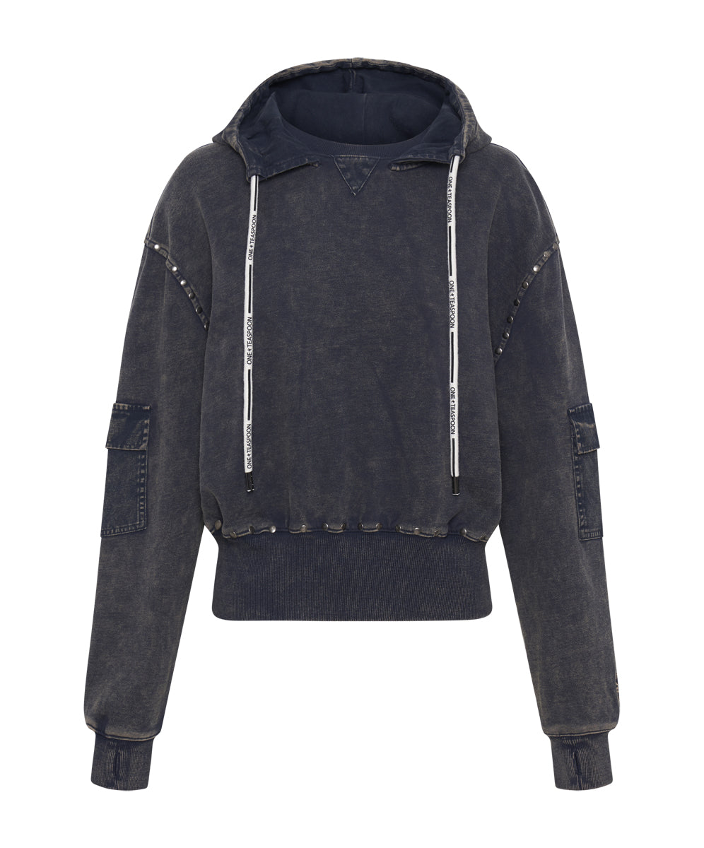 Products O.T.S Cargo Studded Adventure  Sweater Hoody - Rust