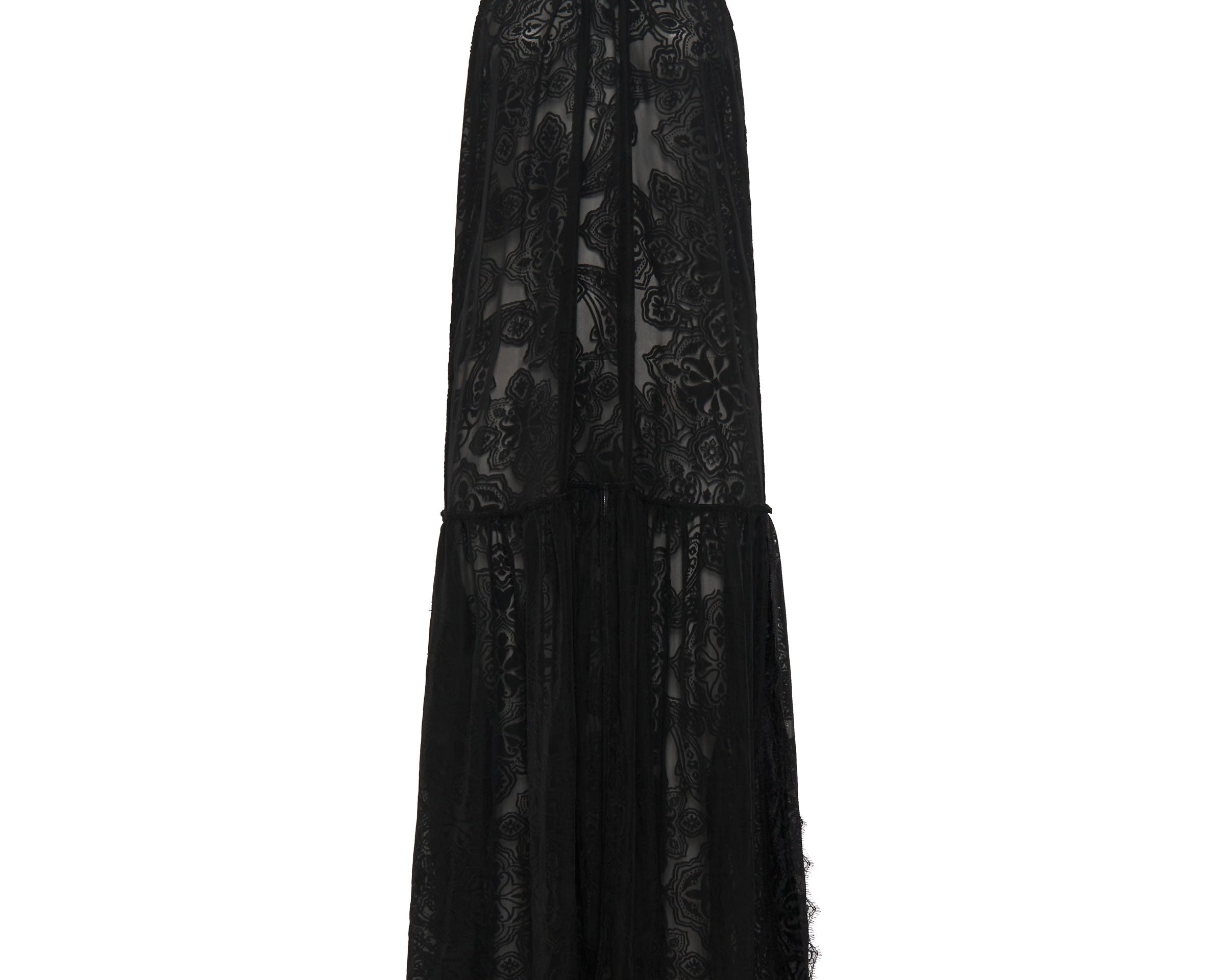 Western Defiance Long Line Slip Maxi Dress - Black