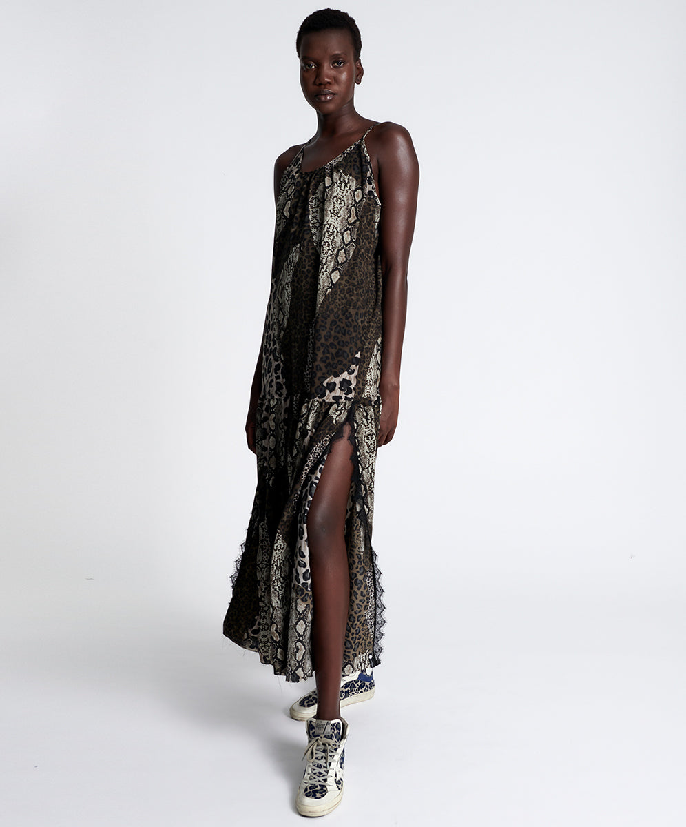 Products NIGHT ANIMALS LONG SPLIT DRESS