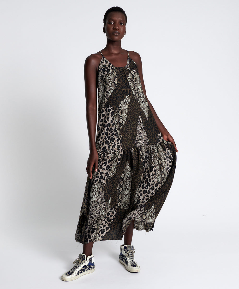 Products NIGHT ANIMALS LONG SPLIT DRESS