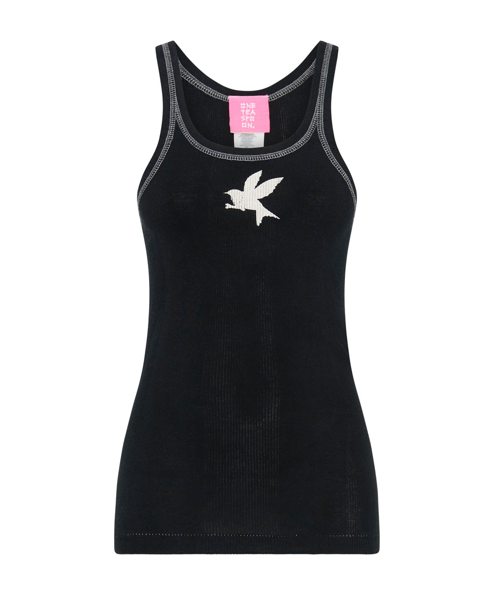 Products JETT BLACK BOWER BIRD SINGLET