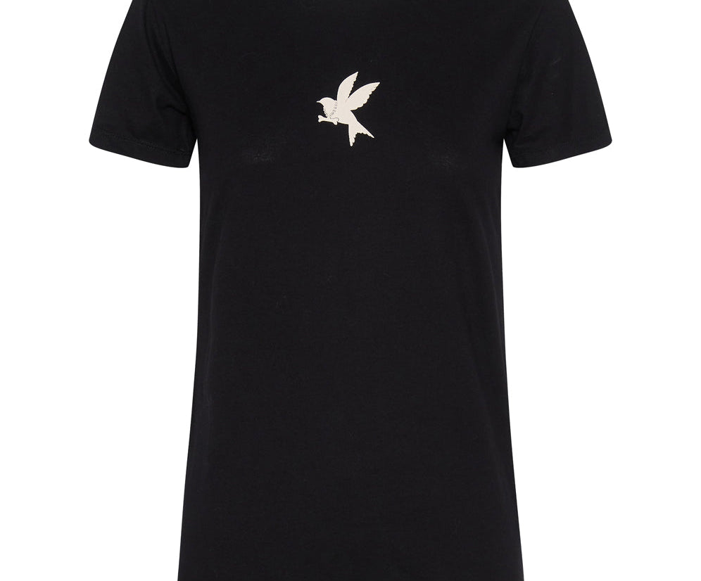 BLACK BOWER BIRD ORGANIC FITTED TEE