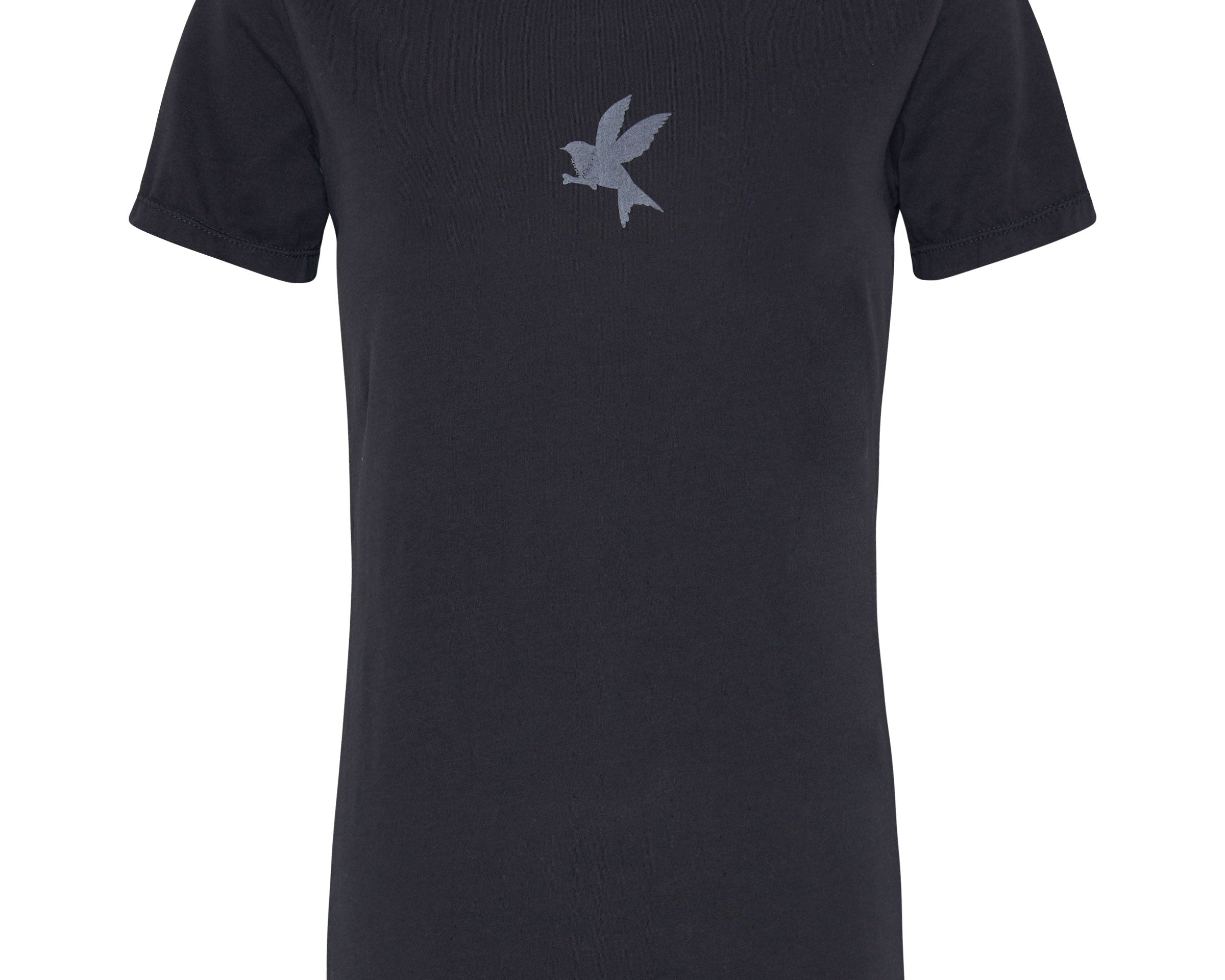 CHARCOAL BOWER BIRD ORGANIC FITTED TEE