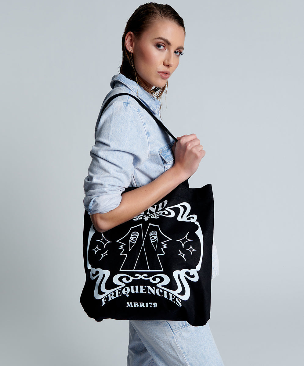Products MIND FREQUENCIES MOBLACK TOTE BAG