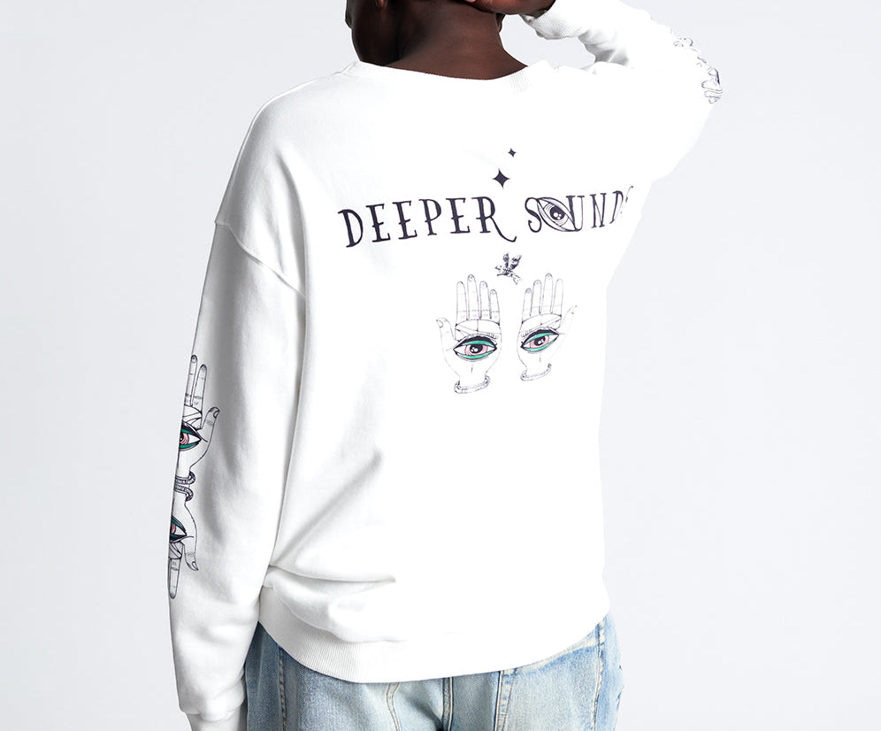 DEEPER SOUNDS HAND OF WISDOM SWEATER