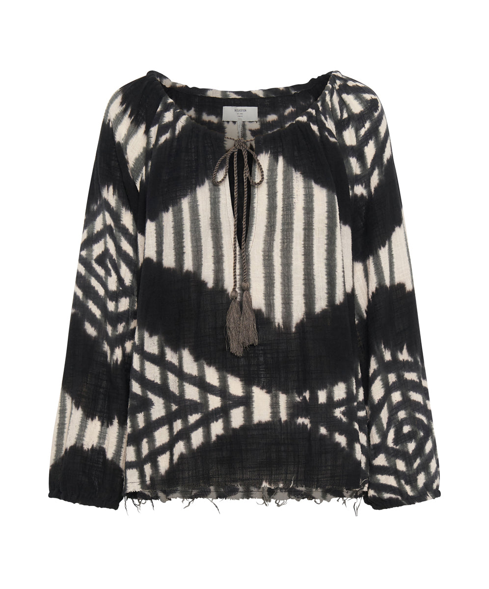 SANTORINI HAND PRINTED MINOAN TOP