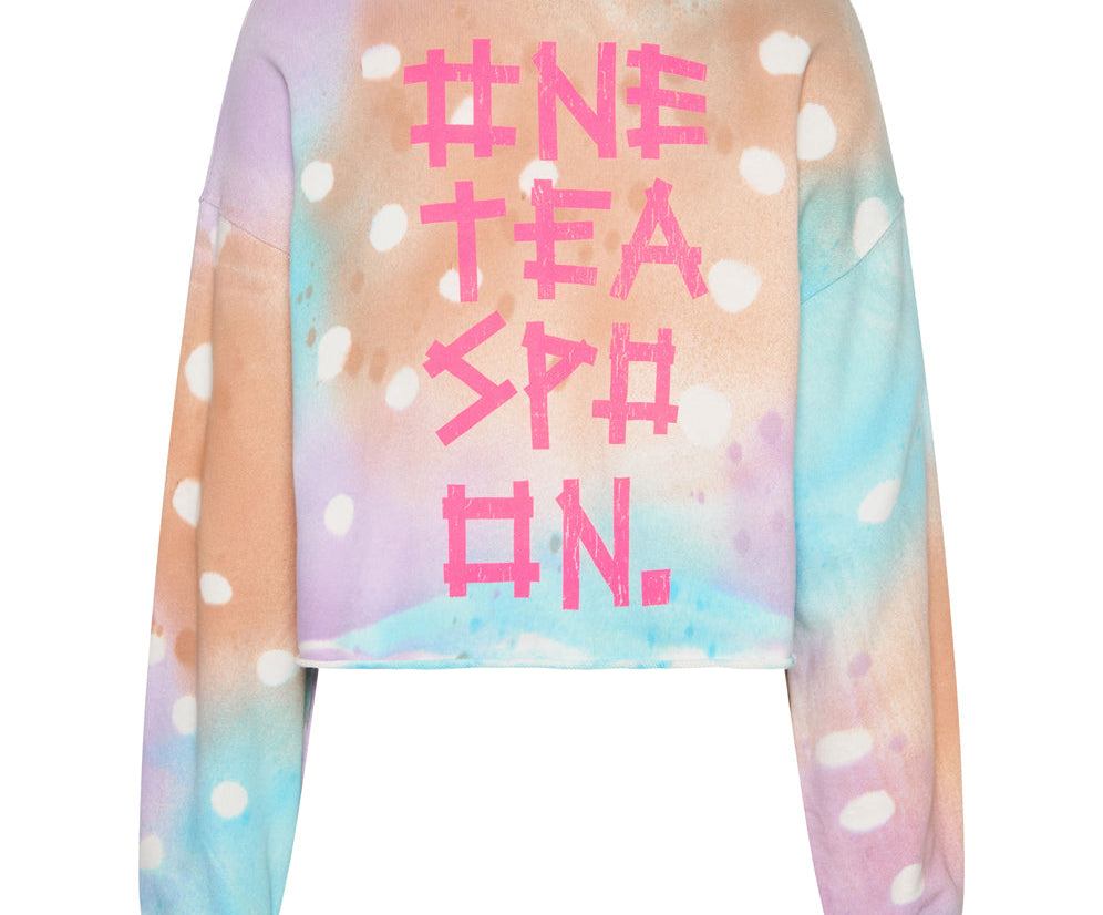 GRAFFITI TIE DYE CROPPED SWEAT