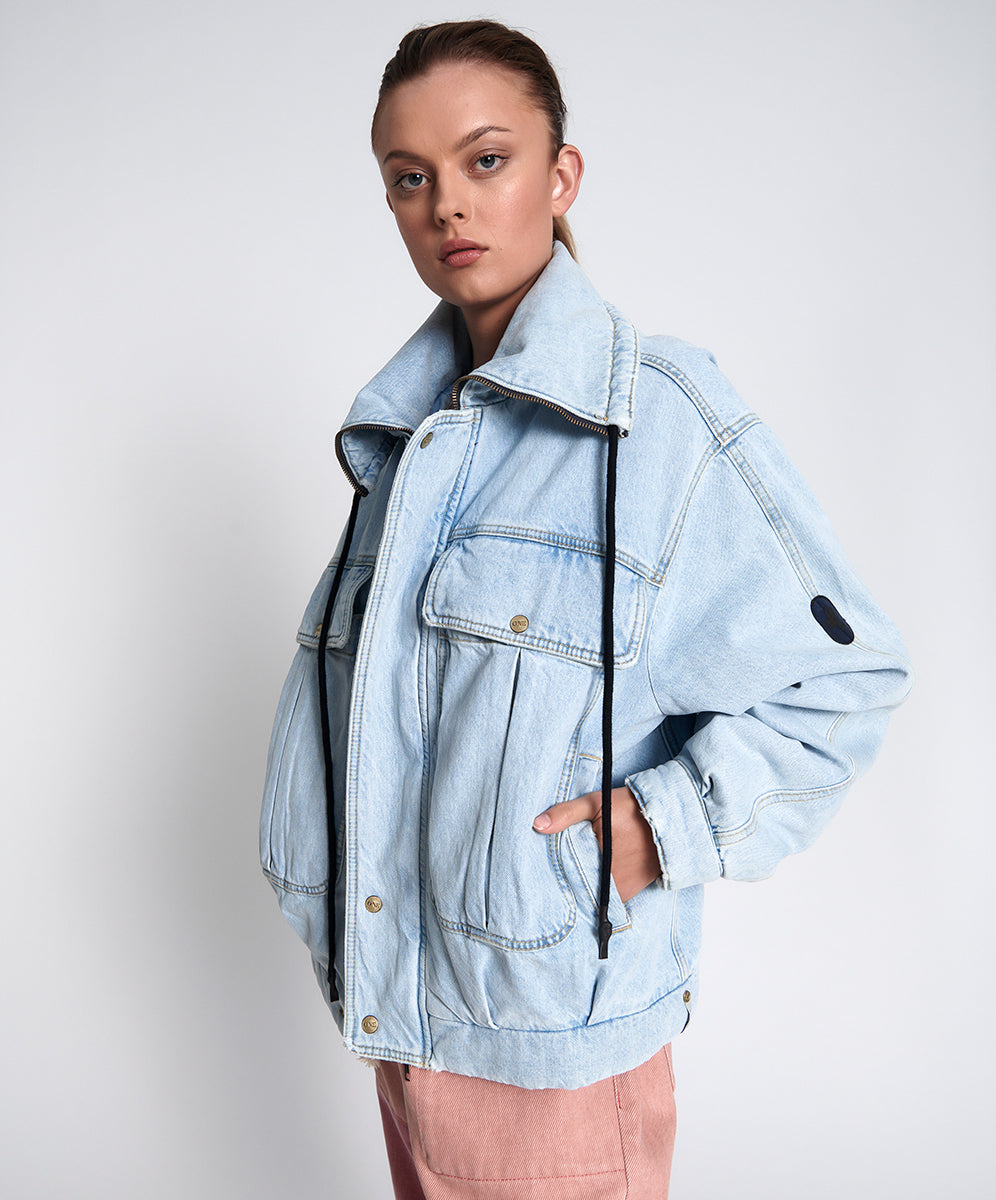 Products BEST BLUE DENIM PUFFA JACKET