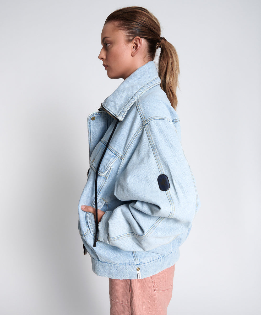 Products BEST BLUE DENIM PUFFA JACKET